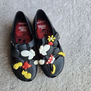 Mini Melissa Black Mickey and Minnie Kids Shoes Toddler Size 11